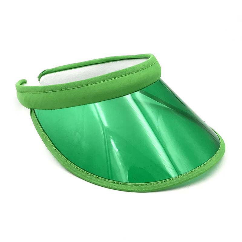 Mode Zomer PVC Zonneklep Hoed Unisex Hoofdband Cap Uv-bescherming Transparante Outdoor Wandelen Sport: green