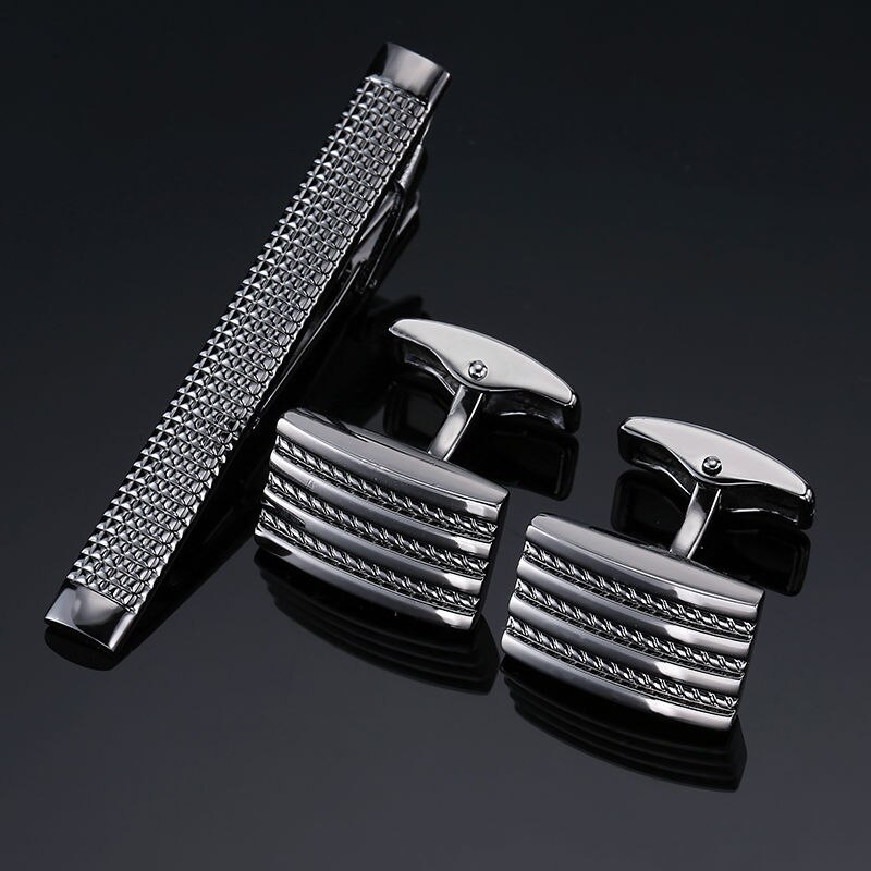 Novelty Cuff links necktie clip for tie pin for men's Hand engraving tie bars cufflinks tie clip set Jewelry: 10