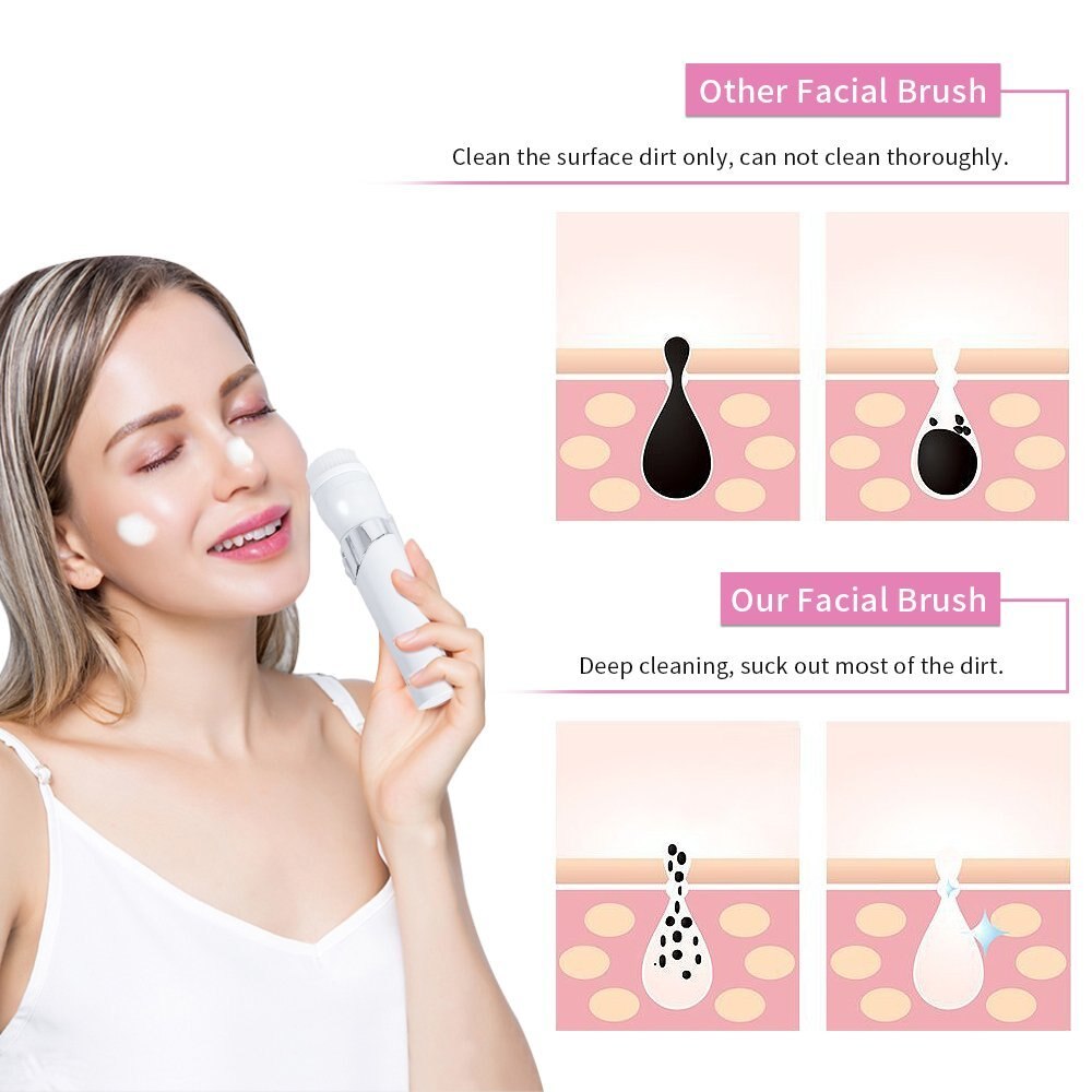 5 in 1 Womens Electric Razor Painless IPX4 Waterproof Bikini Trimmer Facial Brush Nose Trimmer Eyebrow Trimmer Body Shaver