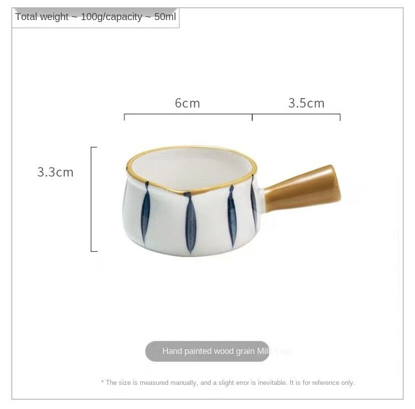2PCS Cute Hand-painted Ceramic Small Dish Seasoning Gravy Boats Tableware Seasoning Dish Mini Milk Pan Coffee Pot LB460: color6
