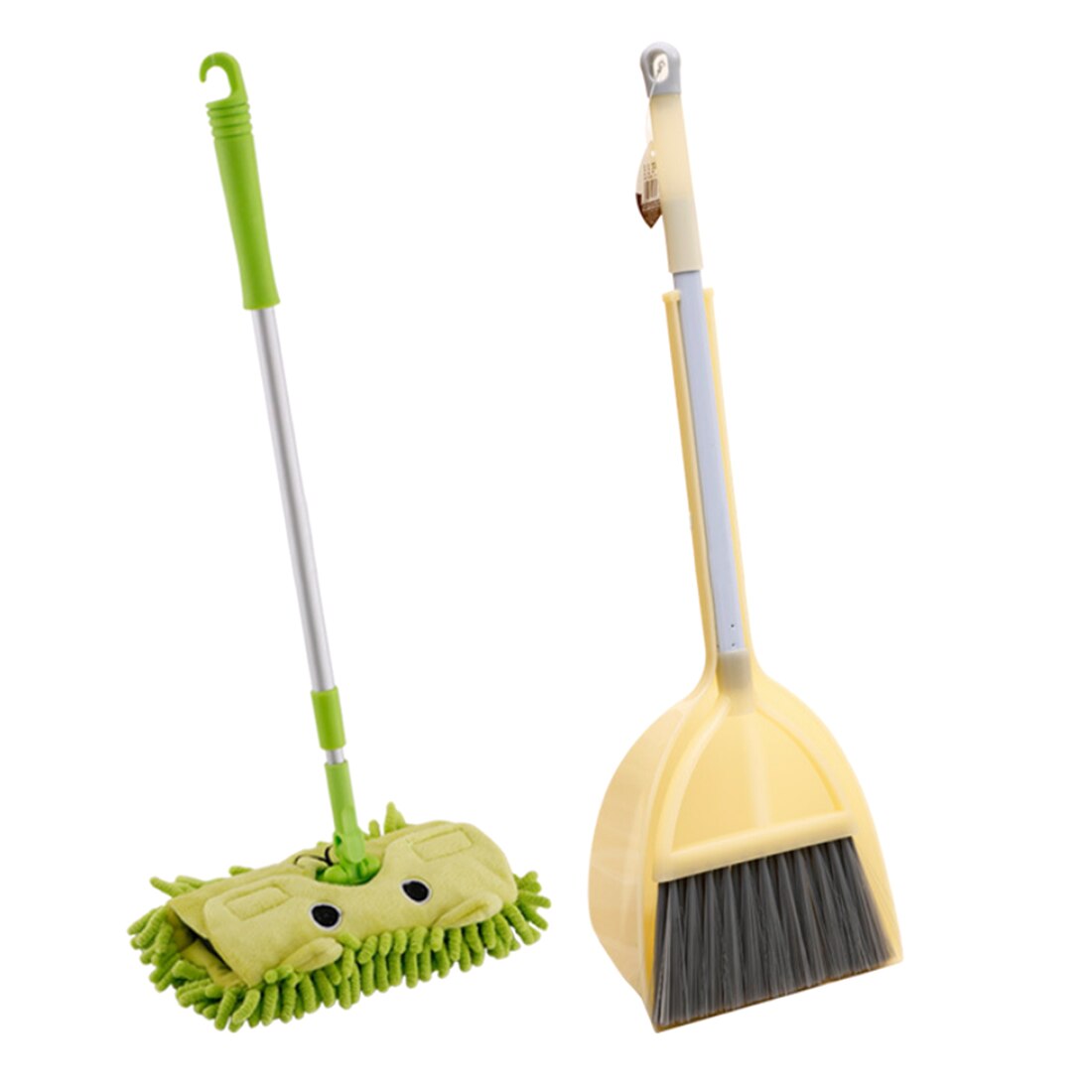 Kit d'outils de nettoyage de ménage pour enfants avec balai de vadrouille pelle à poussière dessin animé jouet pour enfants jeu de nettoyage jouets-jaune citron + vert: 1