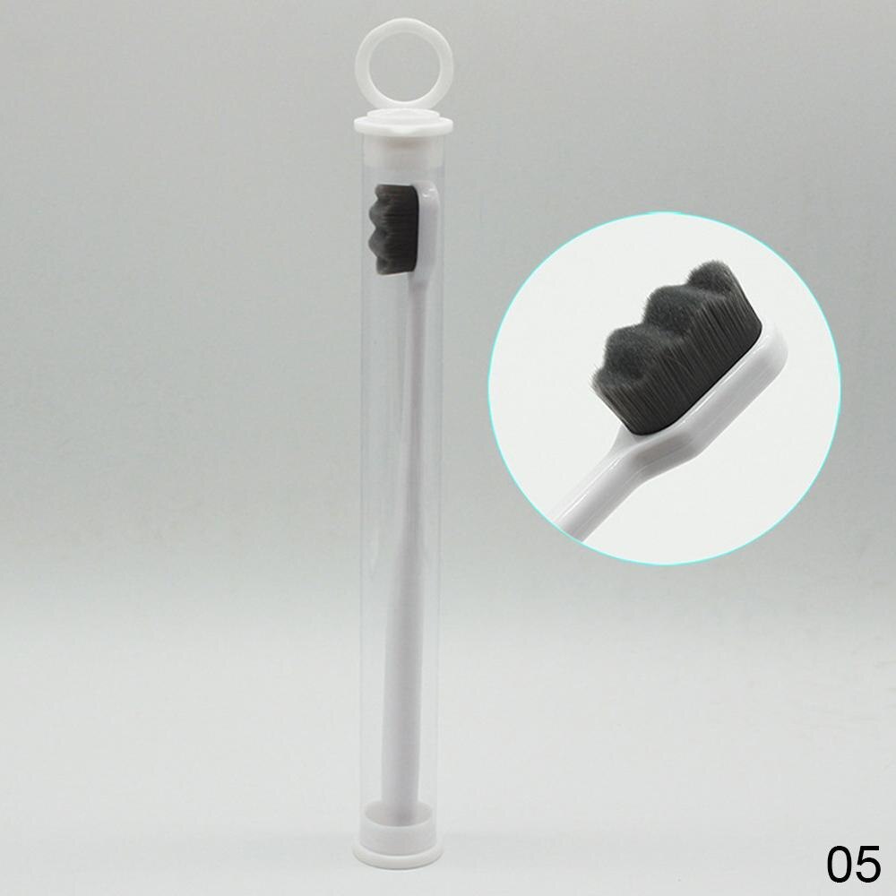 Ultra-fine Toothbrush Super Soft Bristle Toothbrush Holder Deep Cleaning Brush Oral Care Tools: White bamboo wave