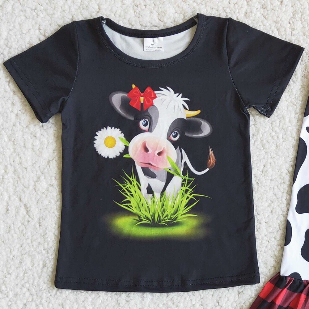 Girls Clothing Outfit Kids Clothes Sets Little Girls Summer Clothing Milk Silk Boutique Bell Bottom Outfits