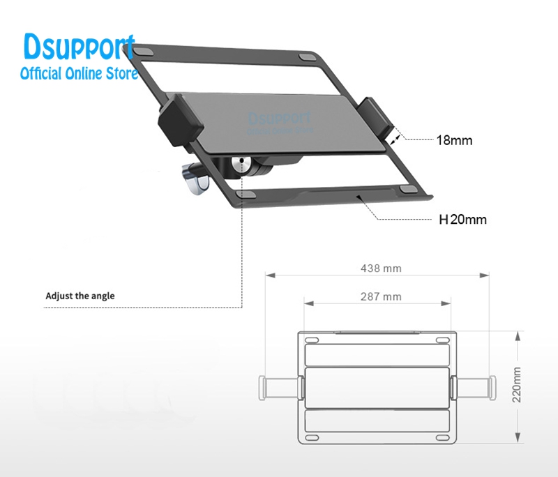 OZ-1S Aluminum 2 in 1 Mount 12-17 inch Laptop Holder + 17-32 inch Monitor Holder Gas Strut Arm Desktop Support Bracket Load 8kgs