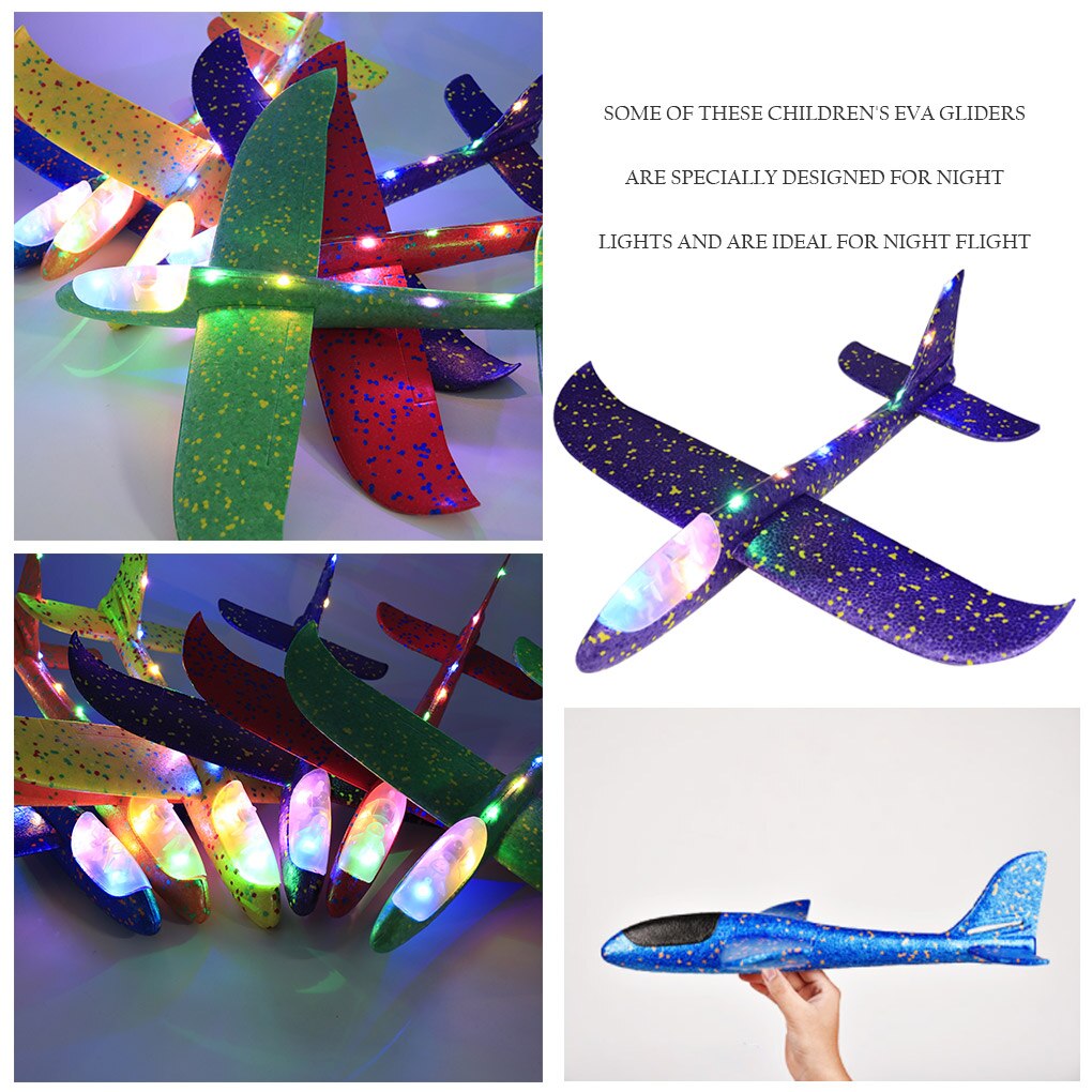 Heißer! 1PC 48CM Nacht Licht Hand Werfen Flugzeug Schaum Fly Segelflugzeug Flugzeuge Modell Flugzeug Outdoor Spaß Spielzeug für Kinder party-Spiel