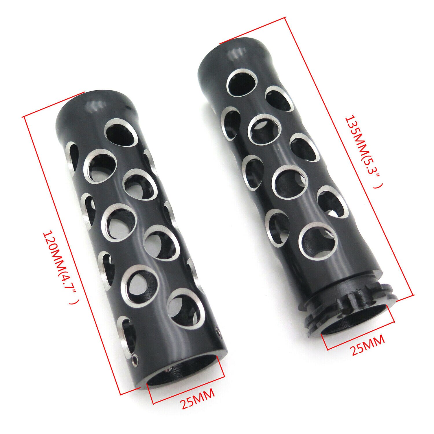 Black Hand Grips for Harley Davidson Road King Street Glide Motorcycles W/ 1" Handlebars Aftermarket Parts
