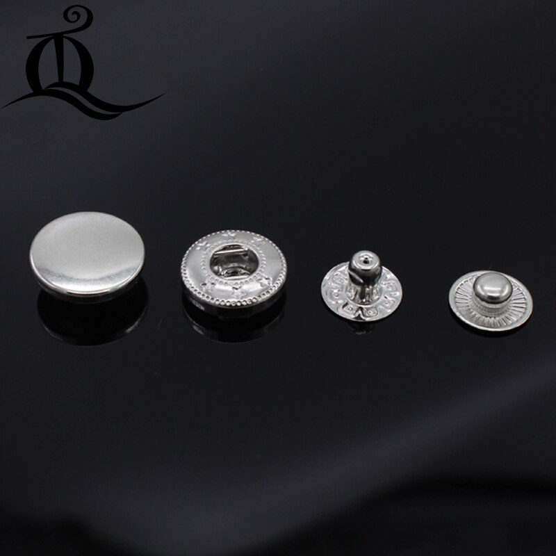 50pcs/lot 831 15mm Pack Metal Press Studs Sewing Button Snap Fasteners Sewing Leather Craft Clothes Bags,snap-fastener