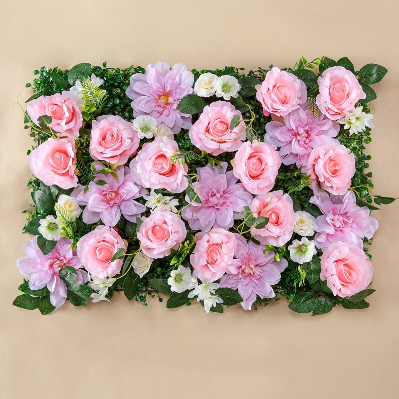 yumai 40*60 cm Roses Petal Artificial Flower Block Wedding Backdrop Wall Hanging Decoration Peony Head Tile Rose Flowers Panel