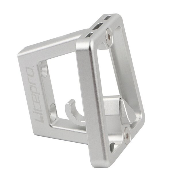 Folding Bike Front Carrier Block Bag Bracket Holder For Brompton Aluminum Alloy Bike Front Carrier Block Bike Accessories: Silver