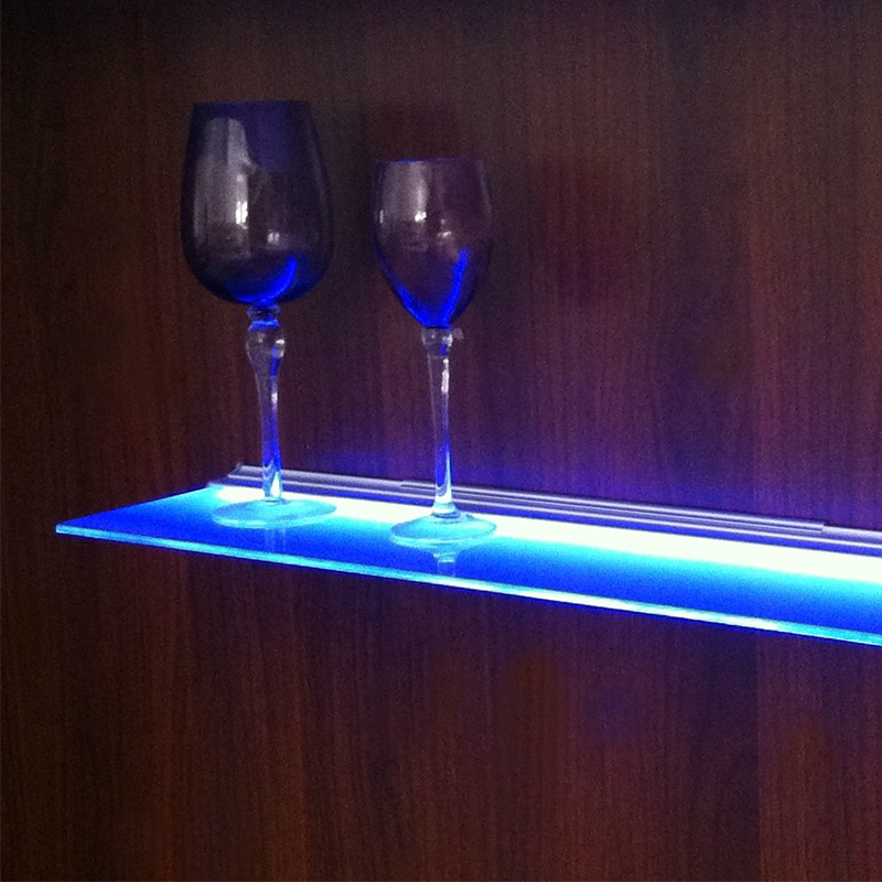 1 Pcs X 40 Cm Lengte Rgb Blauw Wandplank Smd Led Profiel Licht Voor Clip 8 Mm Glas Plank led Aluminium Glas Shelve Zonder Glas