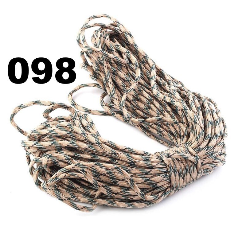 Cuerda de paracaídas cuerda Mil Spec III de 7 hebras, equipo de supervivencia para escalada y acampada, 7 colores, 25/50/100/FT Paracord 550