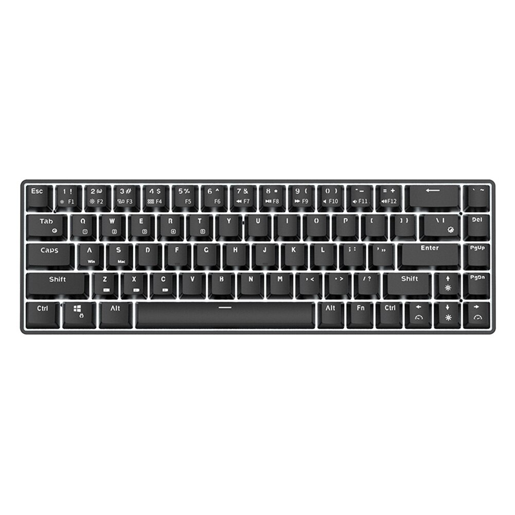 VODOOL RK855 RGB 68 Keys Wireless Bluetooth Gaming Mechanical Keyboard Blue Red Brown Switch Keyboard For PC Laptop Office: Green axis Black