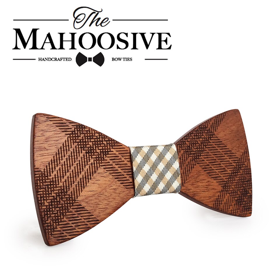 Mahoosive — nœuds papillon en bois pour hommes, pour mariage, costumes, forme, slim