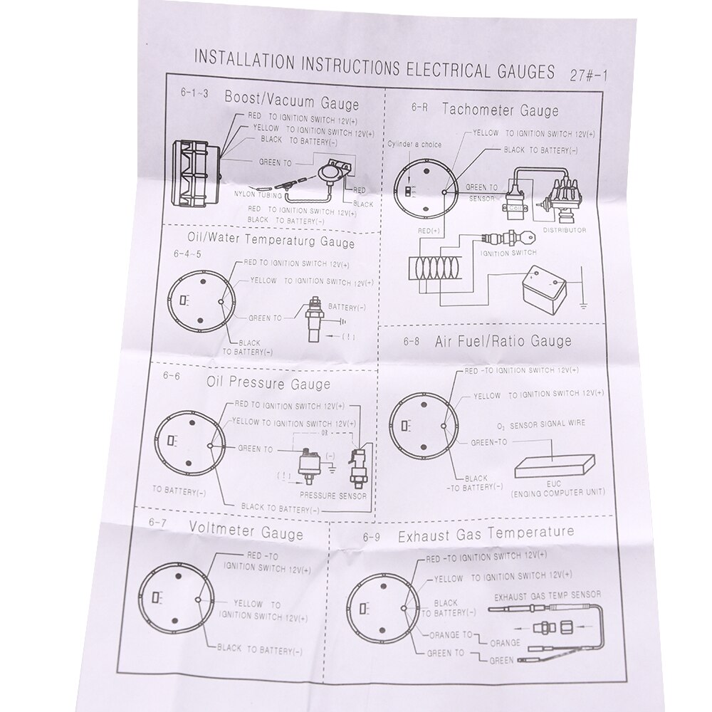 Tachometer 52mm Car Engine Rev Counter Tacho Pointer Gauge Meter 0-9990 RPM LED DC 12V Mini Auto Parts Motorcycle Accessories