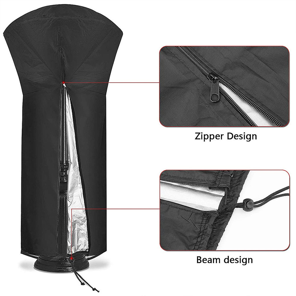 Copertura per riscaldatore: elegante forma di ombrello nero, perfetta per il riscaldamento esterno e l'attrezzatura per bambini. Fonte d'aria impermeabile in tessuto Oxford alla moda