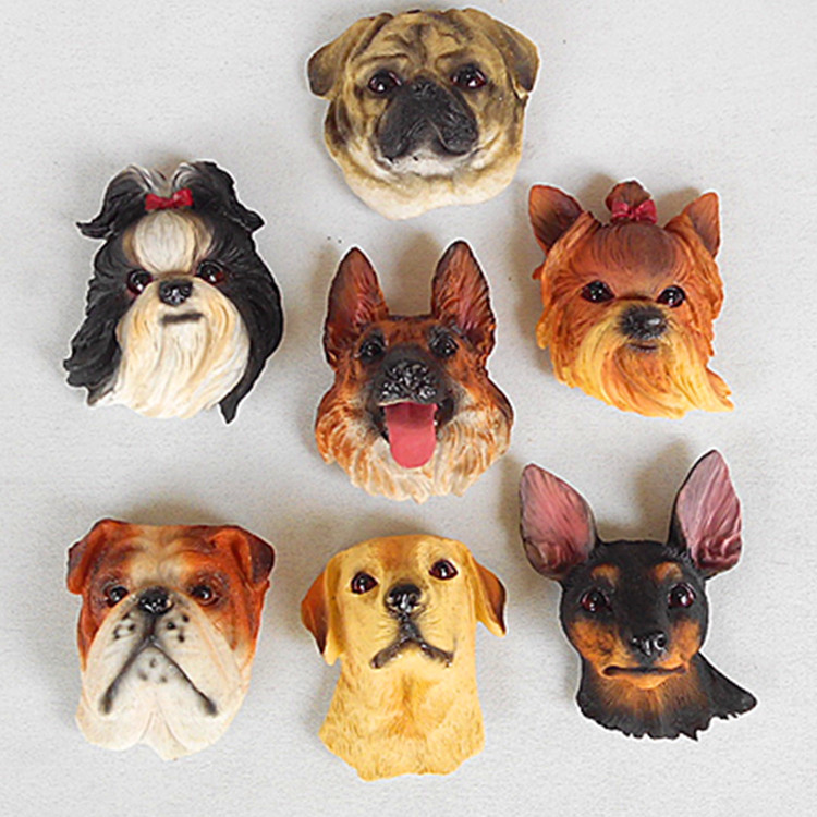 Realistic Pet Dog Fridge Magnets Resin Strong Magnet Refrigerator Stickers Souvenir Cartoon Fridge Sticker Decor