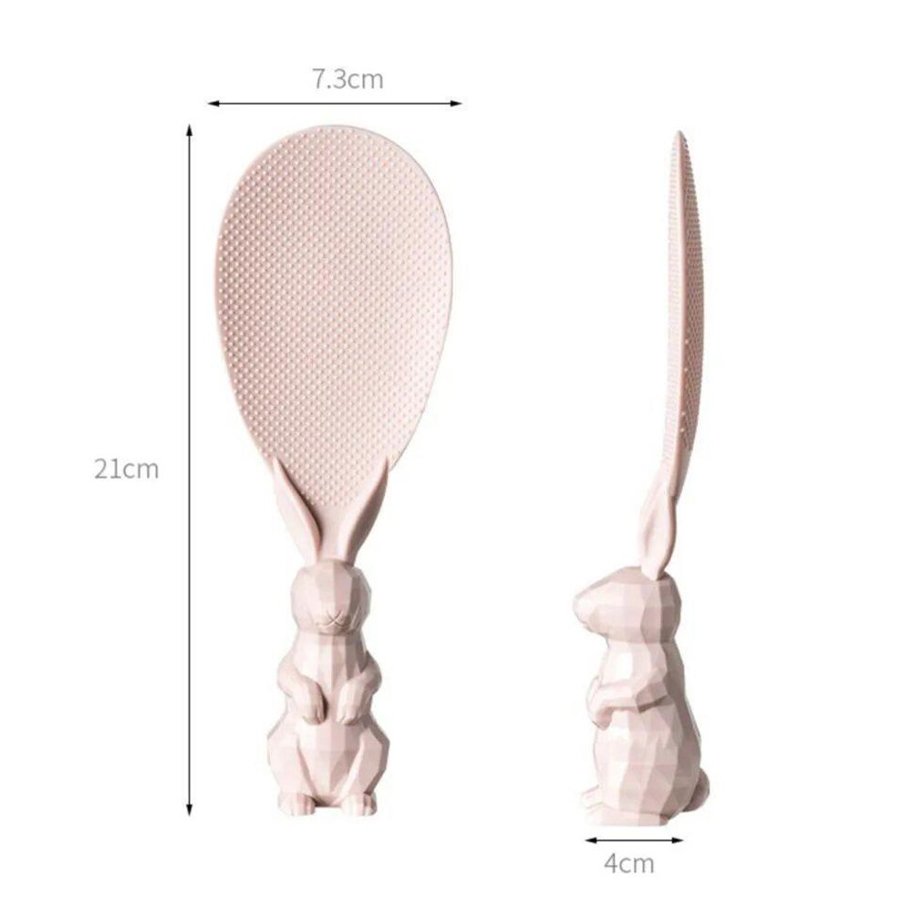 Kitchen Rabbit Rice Spoon No Sticky Table Paddle Stand Scoop Ladle Cooking Tools Kitchen Utensil Rice Cooker Shovel Accessories: Pink