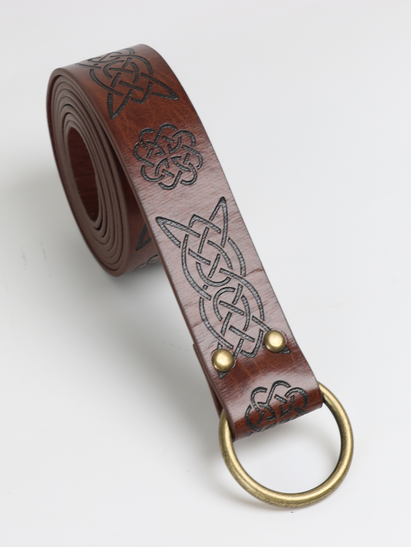 Cinturón vikingo renacentista, cinturón celta de cuero para hombre, pretina Medieval, guerrero de aventura, accesorios de disfraz de Cosplay en relieve: Blanco
