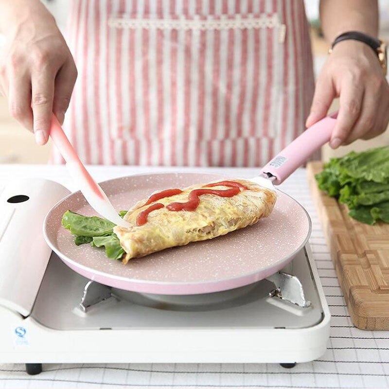 Large Crepe Pan 6/8/10 Inch Non-Stick Scratch-Resistant Forged Aluminum Pancake Pans Batter Spreader Included
