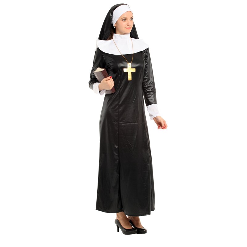 Voksen edel nonne kostyme for kvinner halloween kostymer purim karneval år maskerade fest fancy kjole