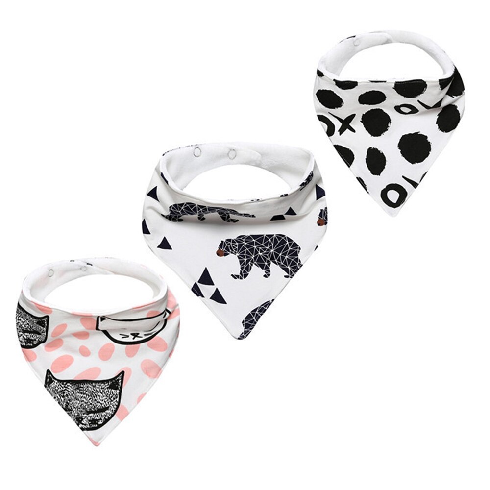 3 pz/lotto infantile Delle Ragazze Dei Ragazzi Asciugamano saliva Bavaglini Bandana Sacco di Cotone Multi-stile Del Fumetto Babadores