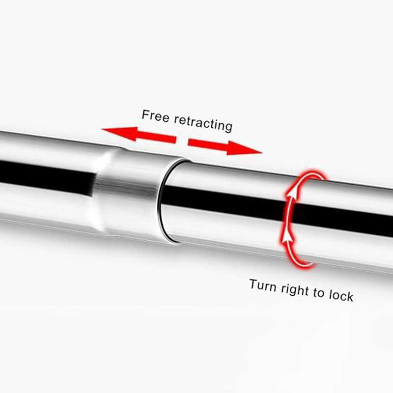 Extendable Curved Shower Curtain Rod Silver L Shaped Stainless Steel Shower Curtain Poles Punch-Free Bathroom Curtain Rail 3Size