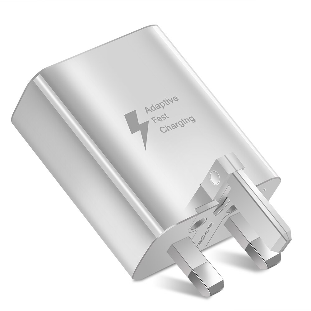 Usb Lader Snel Opladen Voor Samsung S9 S10 Plus Quick Charge 2.0 Muur Adapter Voor Iphone Samsung Afc Telefoon Oplader eu Ons Uk: UK Plug White
