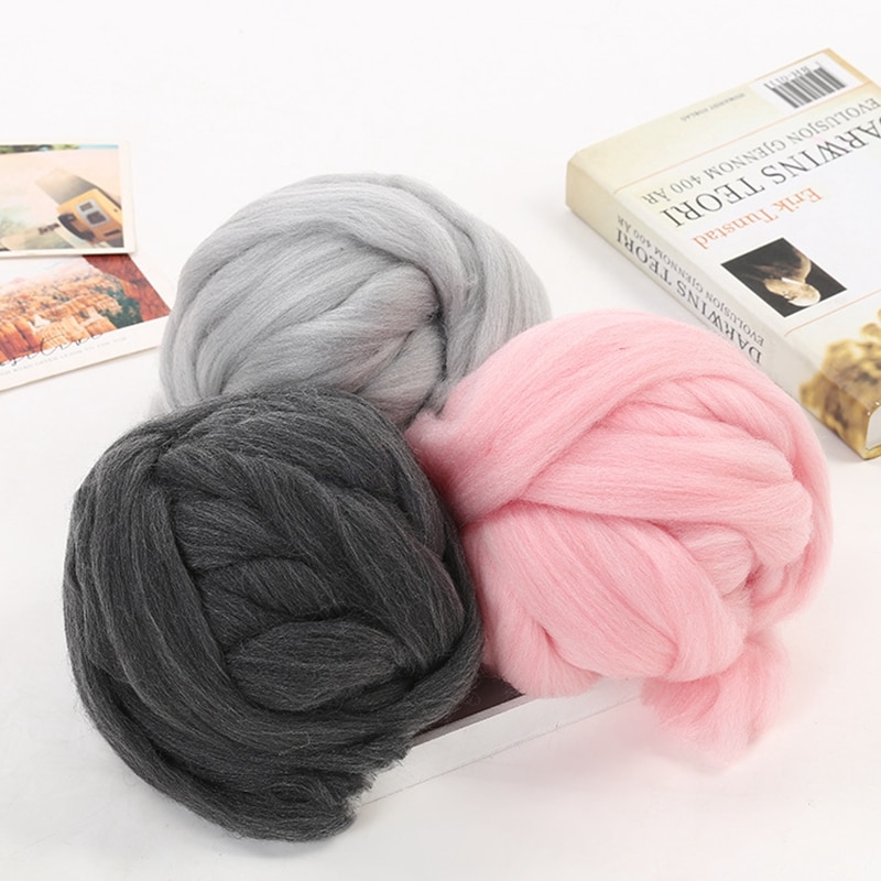 250g super tyk naturlig merinould chunky garn filt uld roving garn til spinding hånd strikning spin garn vinter varmt