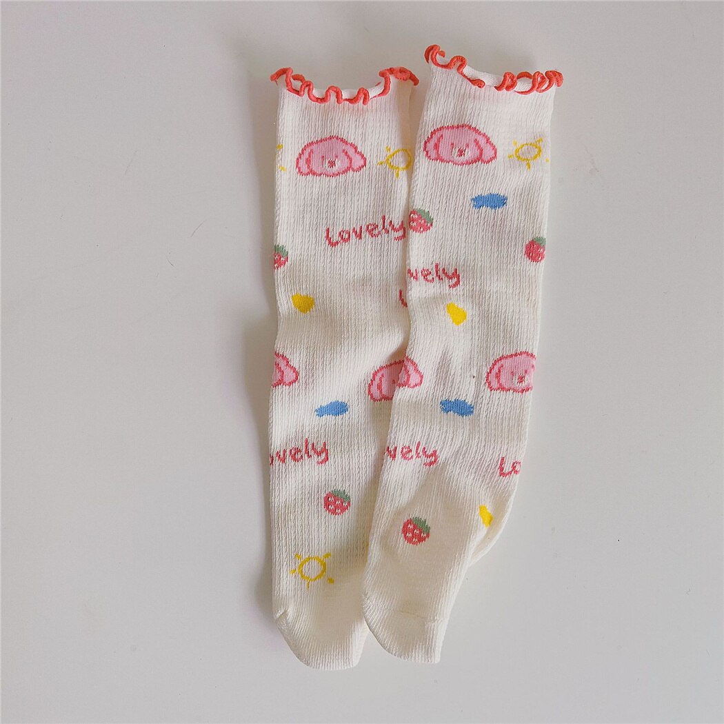 Baby Jongen En Meisjes Cartoon Beer Sokken Zachte Ademende Baby Kids Knie Hoge Lange Sokken Voor Peuter Booties Sokken Kinderen meias: 1