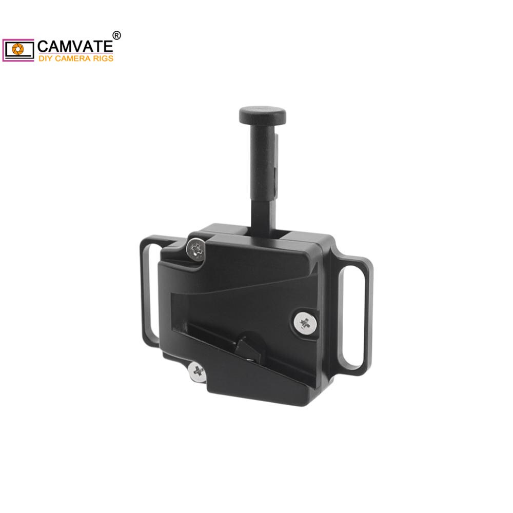 Camvate universal v-lock feminino adaptador de liberação rápida com 2pcs 1/4 "pontos de montagem e ranhuras para montagem da bateria da câmera dslr