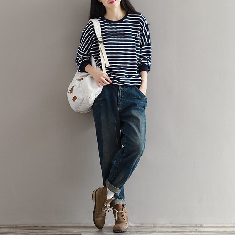 Jean sarouel pour femme, pantalon Denim décontracté, grande taille 3XL, ample, Vintage, style Boyfriend, collection automne hiver