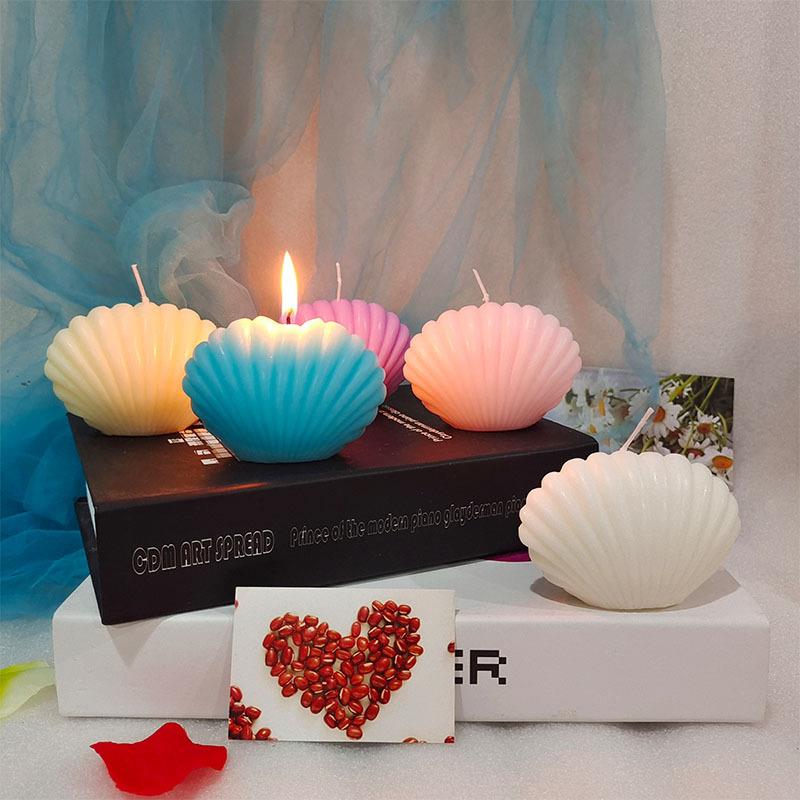 Molde de vela diy molde de vela de plástico 3d concha do mar forma aromaterapia molde de vela de gesso feito à mão vieira molde conch silicone cola epoxy