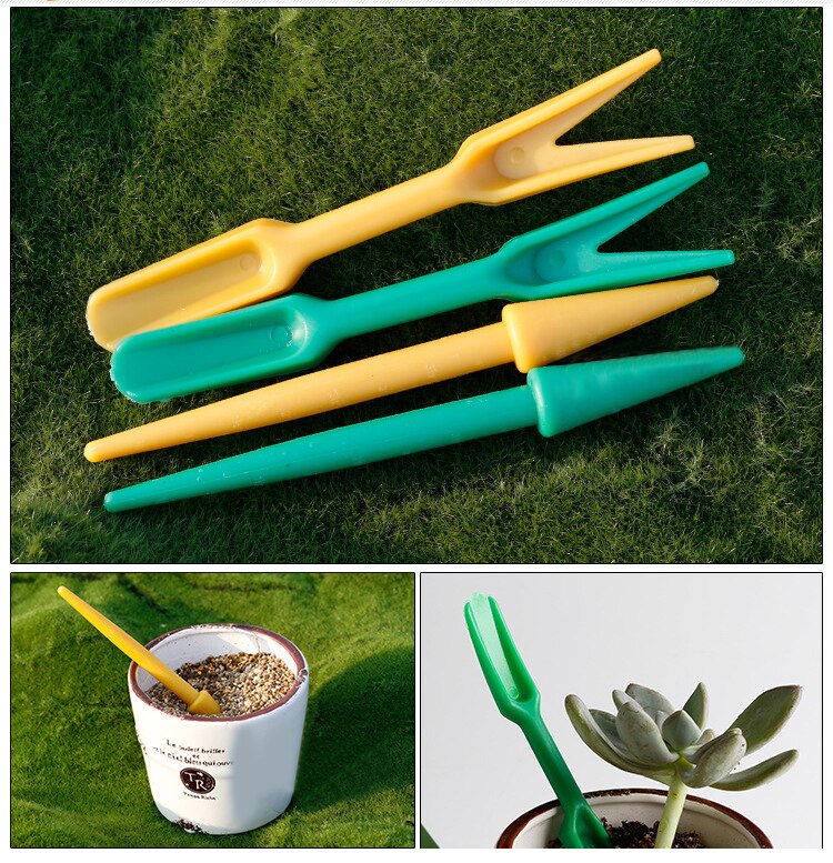 2pcs Garden Plastic Seed Widger Seedlings Dibber Transplanting Planting Tools Seeds Device Seedlings Dibber Random Color