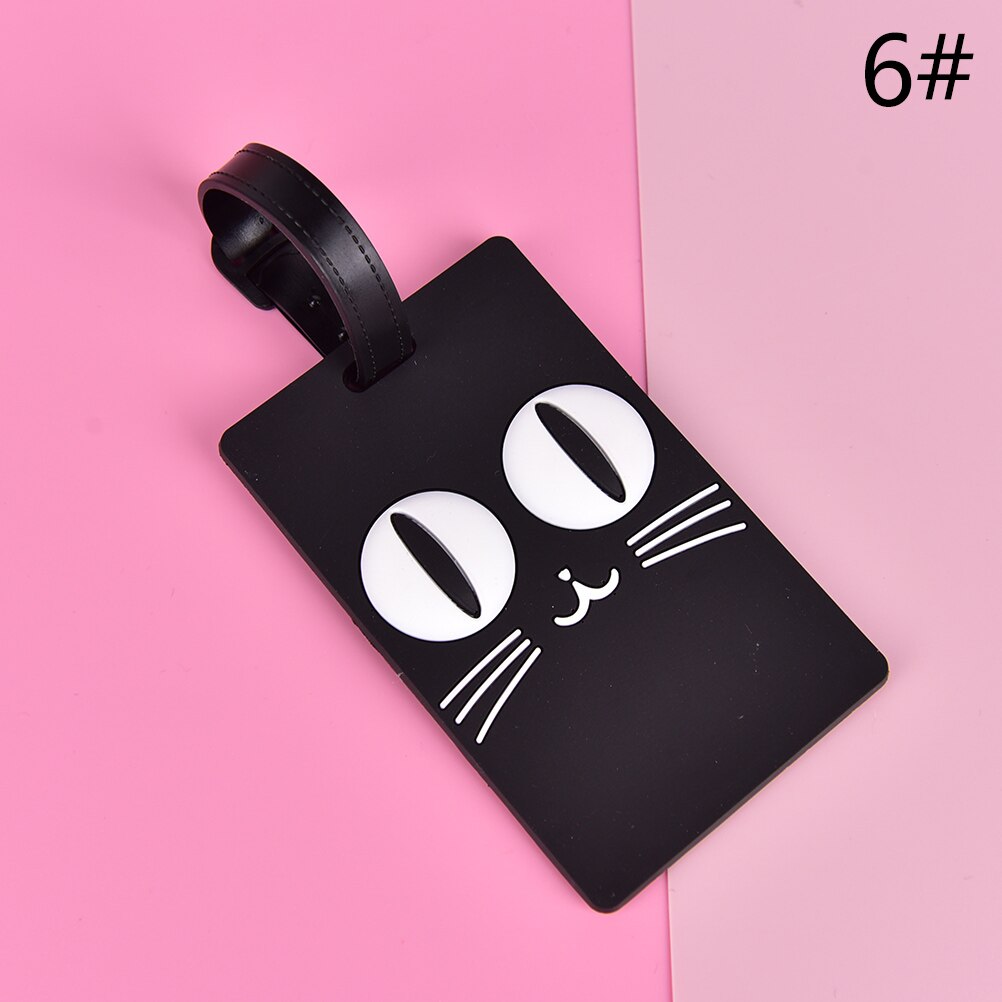 Animal Cartoon Flamingo Bagagelabel Reizen Accessoires Pu Lederen Koffer Id Adres Holder Bagage Boarding Tag Draagbare Label