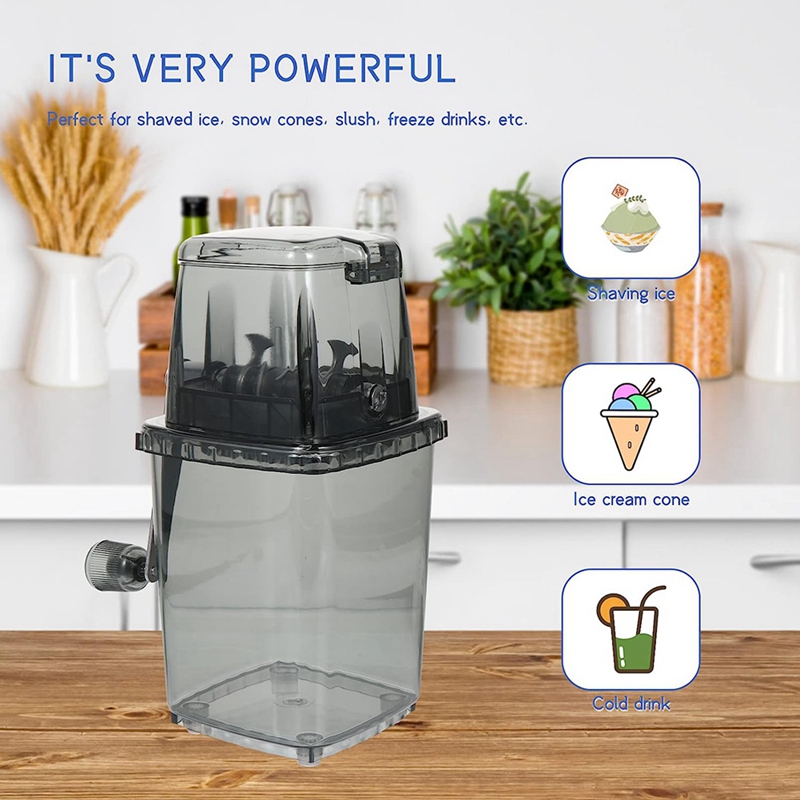 2L Ice Crusher Shaver Portable Hand Crank Ice Machine Fit For Home Ice Ice Chip Ice Manual A: Default Title