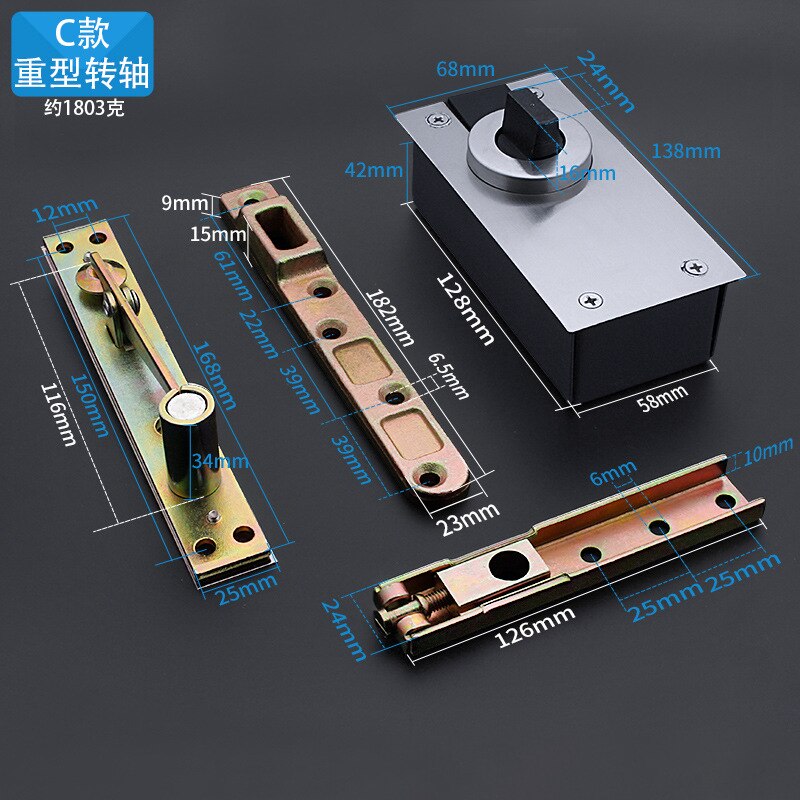 360 Degree Revolving Door Hinge Degrees Positioning Hidden Floor Pivot Hinges For Furniture Hardware Hinges for heavy duty doors: C  style