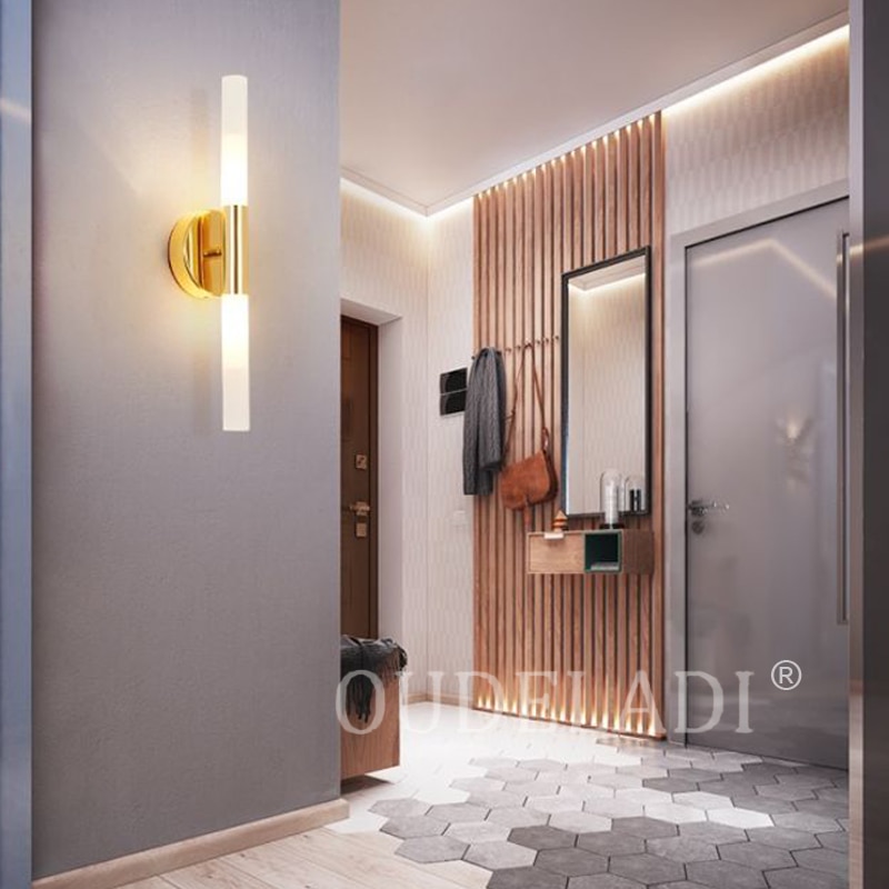 Modern metal tube pipe up down LED wall lamps Bedroom foyer washroom living room toilet bathroom wall light lamp