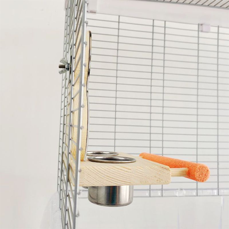 Papegojor spegel lekställ fåglar träleksaker abborre lekgym med matarmuggar skålar 11ua