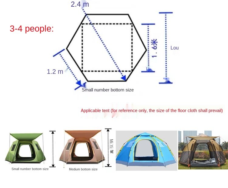 Outdoor camping rainproof cloth, tent hexagonal mat, moisture-proof mat, ground cloth