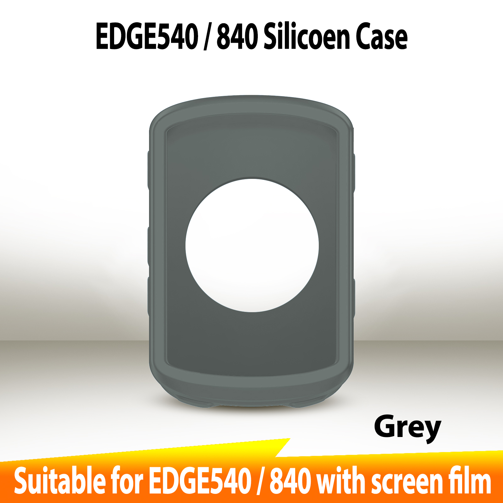 Garmin EDGE 540 840 Case GPS Bike Computer Silicone Cover Rubber Odometer Protective Case + HD Film (For Garmin EDGE540 840): light yellow