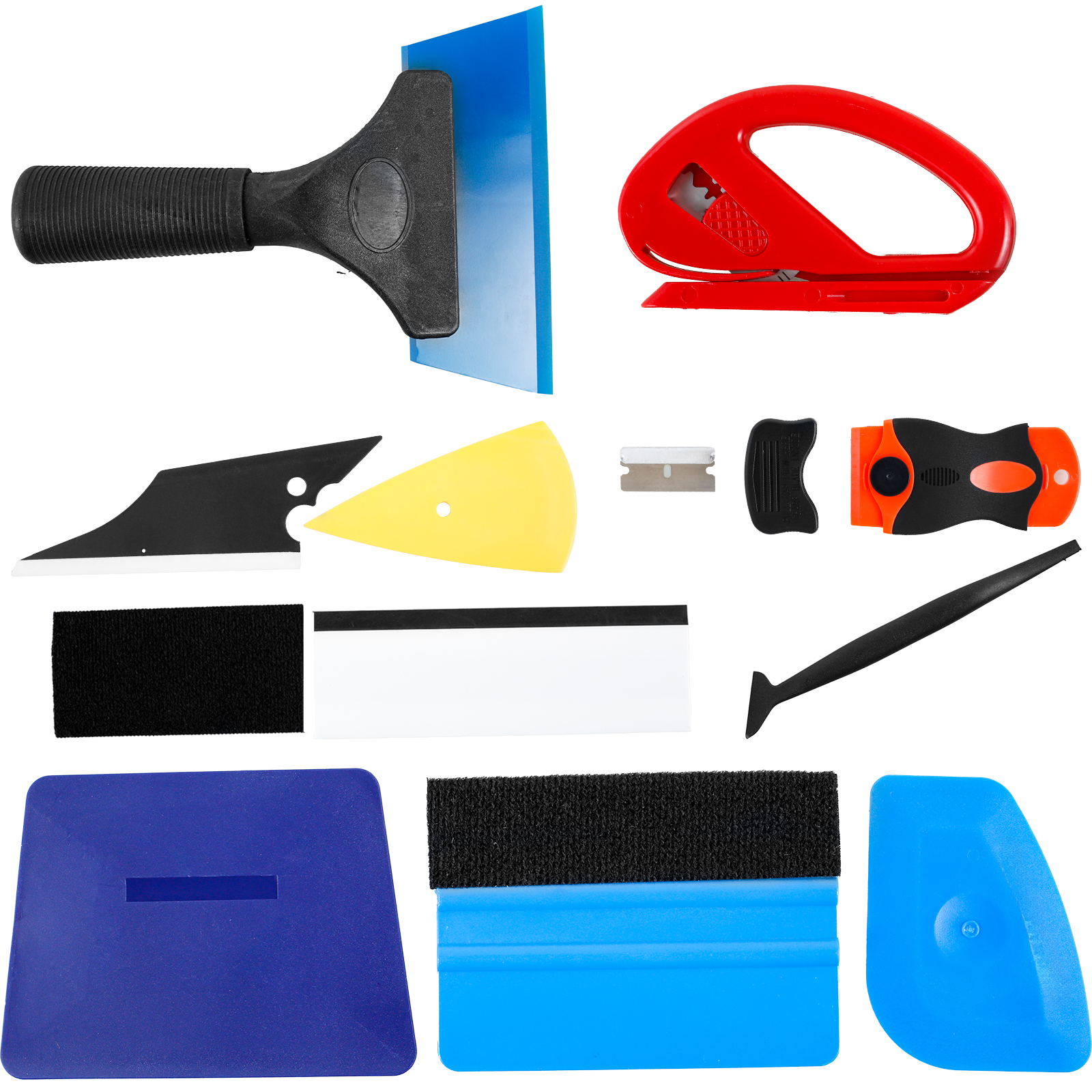 Kit de tintado para ventana de coche, herramienta de envoltura de vinilo, herramientas de tintado para ventana, película de tinte portátil, Kit de herramientas de escurridor para coche, 12 piezas: Default Title