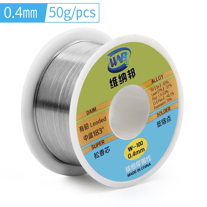 Loddetråd 50g 0.3/0.4/0.5/0.6/0.8mm tin bly svejsetråd soudure etain bga loddeværktøj
