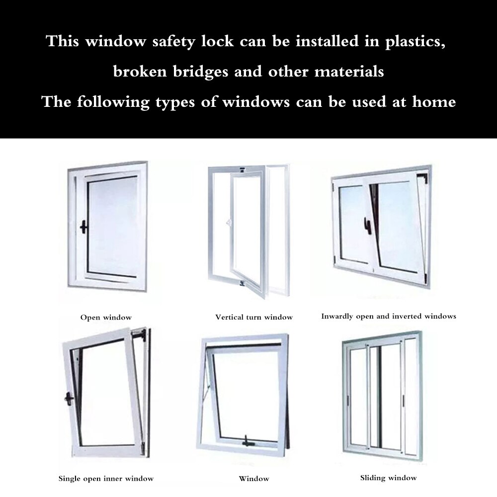 Stainless Steel Child Window Restrictor Security Lock Kids Prevent Childern Falling Window Lock Baby Protection