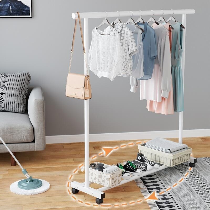 Clothes Rack Bold Single Rod Balcony Drying Rack Coat Rack Clothes Organizer