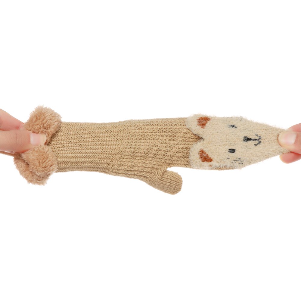 Guantes elásticos de punto gruesos y cálidos para niños de 2 a 7 años, con bonitos dibujos animados, para invierno