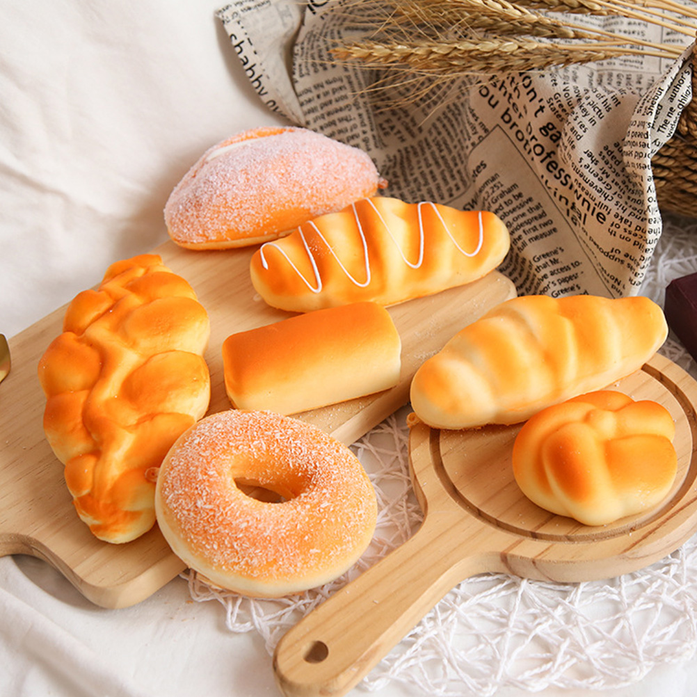 3Pcs Bread Pretend Bread Simulated Bread Cake Shop Bread Prop Bread Model for Home Photo