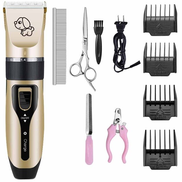 Tondeuse électrique pour animaux de compagnie, Rechargeable, à faible bruit, Machine pour couper les cheveux, toilettage et coupe de cheveux de chat et de chien: full kit 2