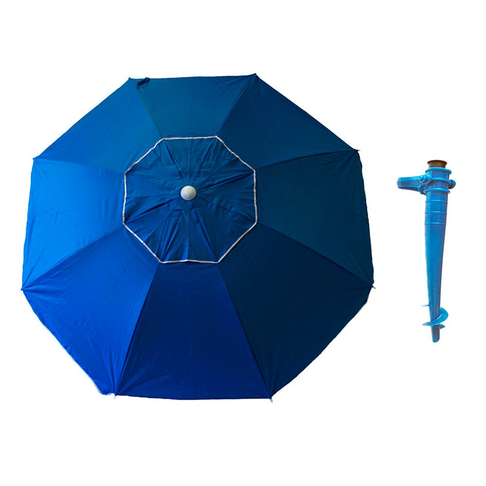 Sombrilla playa inclinable 240 Cm hierro y poliéster protección UV con pincho y funda