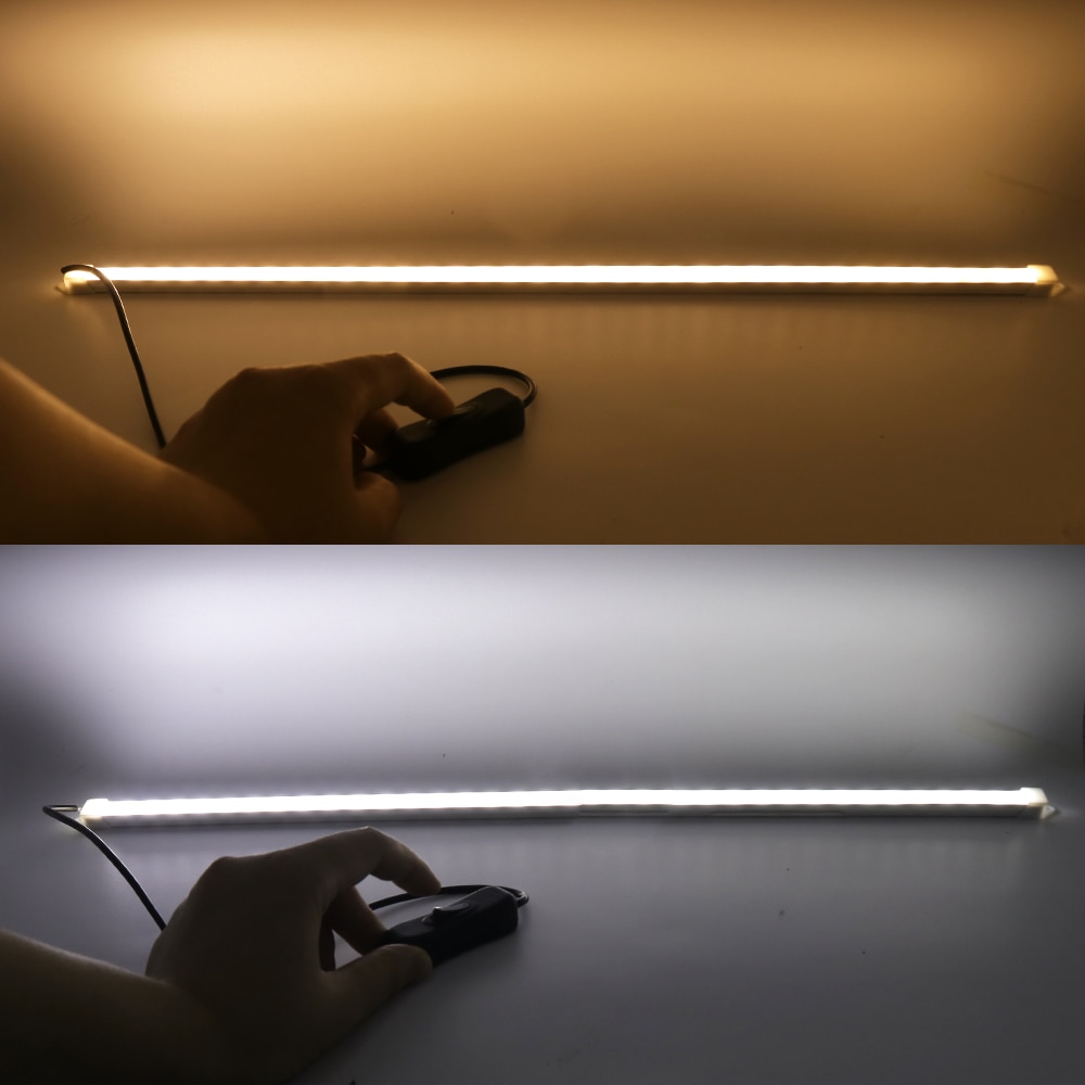 Usb led-barlys 5v x 10/20/35/40/50cm aluminiums stiv led-stripe lysrør for skap kjøkkenbelysning varm kjølig hvit