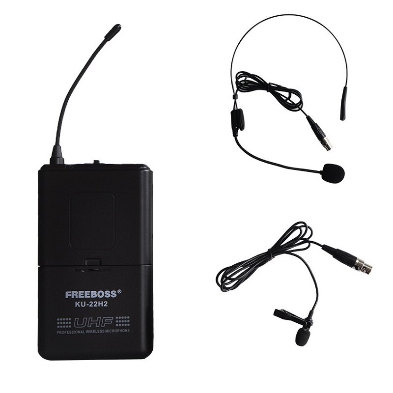 Freeboss KU-22 Serie Body-pack Zender met Headset microfoon en Lavalier Microfoon